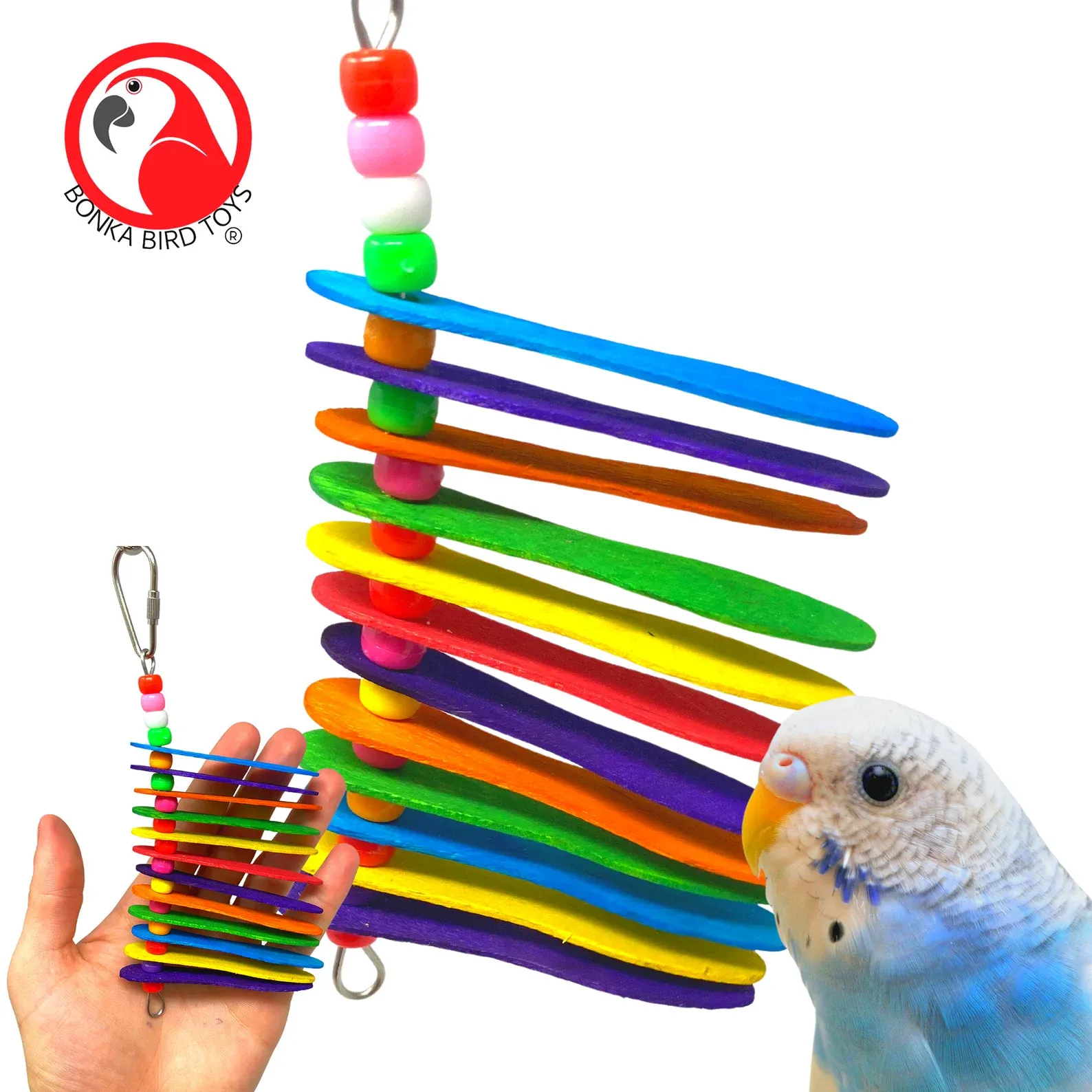 Colorful toy for small parrots